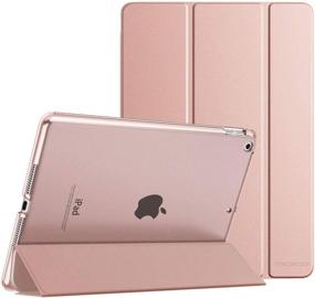 img 4 attached to MoKo iPad 10.2 Case: Slim Stand Hard Back Shell Smart Cover Case for iPad 9th/8th/7th Generation, Rose Gold