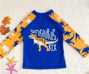 img 3 attached to 🦖 Boys' Dinosaur Swimwear: 2-Piece Toddler Swimming Clothing Set