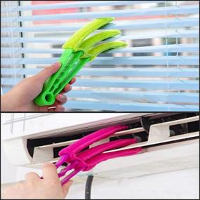img 3 attached to 3-Pack SHUAXI Window Blinds Duster: Dust Collector Cleaning Tool for Air Conditioner Shutters with Extra Microfiber Sleeves and Keyboard Clean Brush