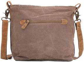 img 1 attached to 👜 Myra Bag Linaria Eco-friendly Canvas & Cowhide Shoulder Bag S-1505