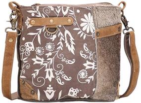 img 2 attached to 👜 Myra Bag Linaria Eco-friendly Canvas & Cowhide Shoulder Bag S-1505