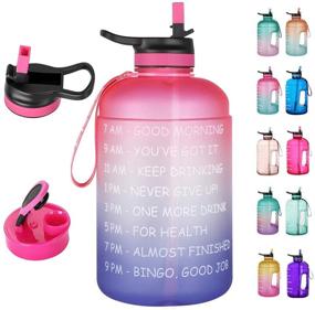 img 4 attached to Opard BPA Free Motivational Water Bottle with Time Marker & Straw - One Gallon/Half Gallon Capacity, Leakproof Water Jug for Sports and Outdoor Activities