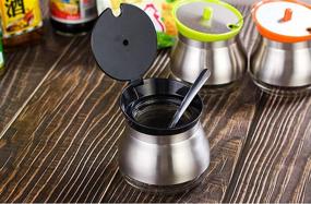 img 2 attached to 🧺 Premium Stainless Steel Seasoning Container Condiment Dispenser: Organize and Elevate Your Kitchen Experience