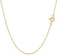 🔗 authentic 14k yellow or white gold .70mm shiny solid rope chain necklace for pendants and charms with spring-ring clasp (16", 18" or 20" length options) logo