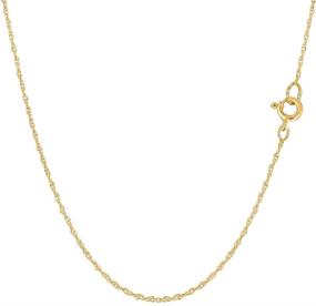 img 3 attached to 🔗 Authentic 14k Yellow or White Gold .70MM Shiny Solid Rope Chain Necklace for Pendants and Charms with Spring-Ring Clasp (16", 18" or 20" Length Options)