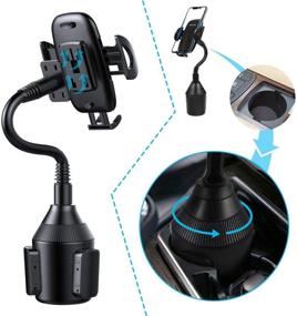 img 2 attached to 📱 DALUZ Cup Holder Phone Mount for Car - Universal Adjustable Base Gooseneck Cup Phone Holder for iPhone 12/11 Pro Max/Xs/Max/X/XR, Samsung Note 10/9/S21+/S20/S10/S9/S9+