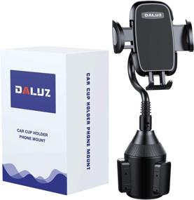 img 4 attached to 📱 DALUZ Cup Holder Phone Mount for Car - Universal Adjustable Base Gooseneck Cup Phone Holder for iPhone 12/11 Pro Max/Xs/Max/X/XR, Samsung Note 10/9/S21+/S20/S10/S9/S9+