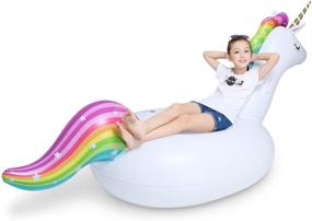 img 2 attached to Jasonwell Inflatable Rideable Pool Toys for Sports & Outdoor Play