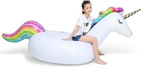 img 1 attached to Jasonwell Inflatable Rideable Pool Toys for Sports & Outdoor Play