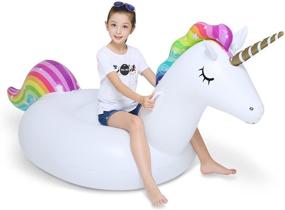 img 4 attached to Jasonwell Inflatable Rideable Pool Toys for Sports & Outdoor Play