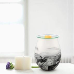 img 2 attached to 🕯️ SUNPIN Electric Candle Warmer: Art Glass Aromatherapy Wax Melts Burner & Decorative Night Light - Perfect Gift for Home Decor (Black and White)