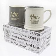 👩 mrs. always right & mr. right - set of 2 coffee mugs gift boxed - perfect marriage or couples gift set 10 ounce - top wedding / anniversary gift idea logo