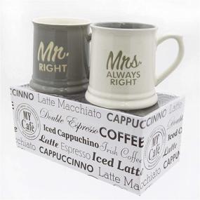 img 2 attached to 👩 Mrs. Always Right & Mr. Right - Set of 2 Coffee Mugs Gift Boxed - Perfect Marriage or Couples Gift Set 10 Ounce - Top Wedding / Anniversary Gift Idea