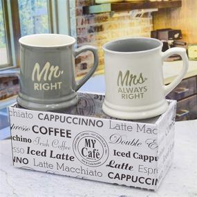 img 1 attached to 👩 Mrs. Always Right & Mr. Right - Set of 2 Coffee Mugs Gift Boxed - Perfect Marriage or Couples Gift Set 10 Ounce - Top Wedding / Anniversary Gift Idea