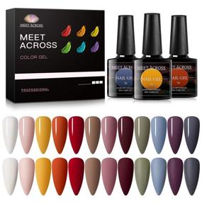 img 3 attached to MEET ACROSS Gel Nail Polish Kit - 12 Color Collection: Rose Red, Yellow, White, Grey Series - Summer Nail Art Set for Home - Soak Off UV LED Gel Nail Polish Required, 0.27/8 ML