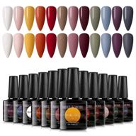 meet across gel nail polish kit - 12 color collection: rose red, yellow, white, grey series - summer nail art set for home - soak off uv led gel nail polish required, 0.27/8 ml logo