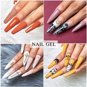 img 1 attached to MEET ACROSS Gel Nail Polish Kit - 12 Color Collection: Rose Red, Yellow, White, Grey Series - Summer Nail Art Set for Home - Soak Off UV LED Gel Nail Polish Required, 0.27/8 ML