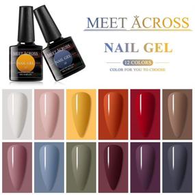 img 2 attached to MEET ACROSS Gel Nail Polish Kit - 12 Color Collection: Rose Red, Yellow, White, Grey Series - Summer Nail Art Set for Home - Soak Off UV LED Gel Nail Polish Required, 0.27/8 ML