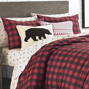 img 2 attached to 🏠 Eddie Bauer Home, Mountain Collection 100% Cotton Duvet Cover Set with Classic Cabin Plaid Pattern, Matching Shams, 3-Piece Bedding Set for King Size Bed, Scarlet Red