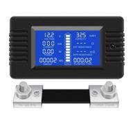 dc multifunction battery monitor meter, lcd display 0-200v & 0-100a, 🔋 ideal for 12v/24v/48v rv/car battery - digital solar power meter, multimeter ammeter voltmeter logo