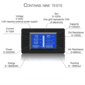 img 2 attached to DC Multifunction Battery Monitor Meter, LCD Display 0-200V & 0-100A, 🔋 Ideal for 12V/24V/48V RV/Car Battery - Digital Solar Power Meter, Multimeter Ammeter Voltmeter