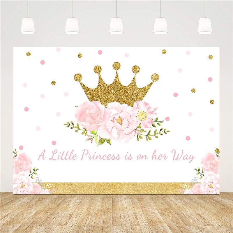 backdrop princess background photography babyshower logo