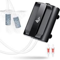 aqqa aquarium air pump: 5w dual outlet oxygen pump with 2 air stones - adjustable air valve for quiet bubbler pump - suitable for up to 160 gallon fish tanks логотип