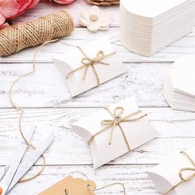 img 3 attached to 🎁 100-Pack Mini Pillow Gift Boxes: Elegant White Boxes with Jute Twine (3.5 x 2.5 x 0.95 Inches)