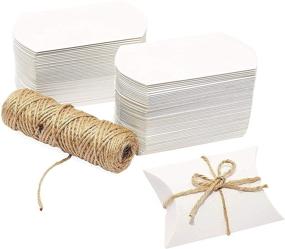 img 2 attached to 🎁 100-Pack Mini Pillow Gift Boxes: Elegant White Boxes with Jute Twine (3.5 x 2.5 x 0.95 Inches)