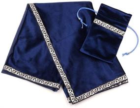 img 3 attached to 🔮 YOUMU Gothic Altar Tarot Cards Bag & Party Table Cloth: Vibrant Blue Velvet Tapestry for Divination, Wicca Theme, and Spellbinding Atmosphere