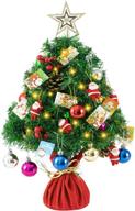 🎄 oyydecor pre-lit artificial mini christmas tree 24inch - perfect tabletop holiday decoration with 50 led lights and cloth bag base logo