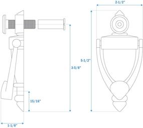 img 3 attached to Nuk3y Door Knocker &amp; Viewer: 9/16 in. Bore, 220-Degree View Angle, Satin Nickel Finish (5-1/2&#34; Height)