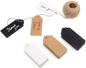 img 2 attached to Premium Rectangular Gift Tags: 150pcs, 3 Colors with Natural Jute Twine – Perfect for Christmas, Weddings, Birthdays & Thanksgiving Gifts