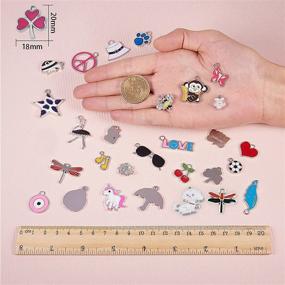 img 2 attached to SUNNYCLUE 1 Box - 30 Stunning Styles, 30Pcs Exquisite Enamel Charms: Silver Plated Alloy Unicorn, Animals, Hearts, Flowers. Jewelry Charm Pendants with Holes for Spectacular DIY Jewelry Making - Necklaces, Bracelets, Anklets, Earrings.