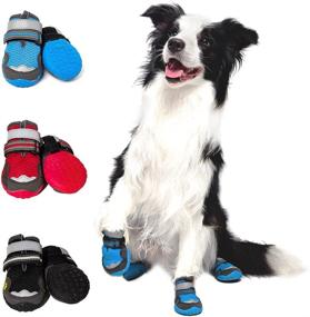 img 4 attached to Protect Your Dog's Paws with Breathable Safety Boots for Hot Pavement - Adjustable Booties with Sporty Style - Prevent Accidental Injuries (2PCS)