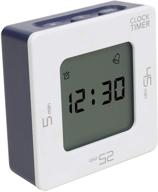 mooas 4way digital timer and clock (navy) with loud alarm, silent alarm mode, vibration & backlight - 12/24h mode, kitchen gym library office outdoor - ideal countdown timer логотип