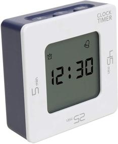 img 4 attached to Mooas 4Way Digital Timer and Clock (Navy) with Loud Alarm, Silent Alarm Mode, Vibration & Backlight - 12/24H Mode, Kitchen Gym Library Office Outdoor - Ideal Countdown Timer