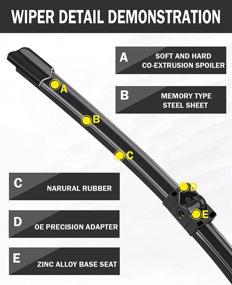 img 2 attached to 🚗 BW 3-Series E90 E91 M3 4-Door Factory Windshield Wiper Blade Set - 24"/19" Replacement - Set of 2