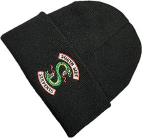 img 3 attached to Riverdale Jughead Jones Hat: Trendy Adult TV Movie Fashion Beanie Cap for Winter with Knitted Embroidery