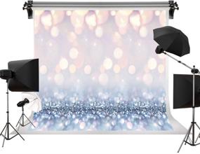 img 4 attached to Kackool Glitter Blue Baby Birthday Party Backdrop: Stunning Photography Background for Memorable Moments