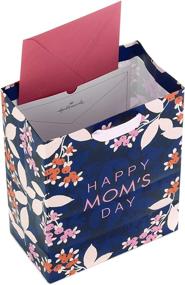 img 1 attached to 🎁 Hallmark 9-inch Medium Mother's Day Gift Bag with Tissue - Navy Blue/Pink/Orange Flowers