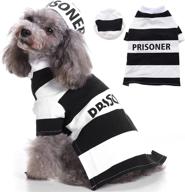 🐶 prisoner dog costume for halloween & beyond: perfect outfit for small/medium dogs - complete with hat & accessories! логотип