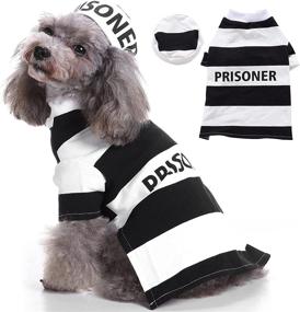 img 4 attached to 🐶 Prisoner Dog Costume for Halloween & Beyond: Perfect Outfit for Small/Medium Dogs - Complete with Hat & Accessories!