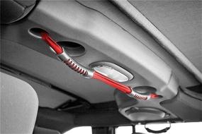 img 1 attached to 🔴 Red Rear Dual Grab Strap for 07-18 Jeep Wrangler JKU by Rugged Ridge 13305.13