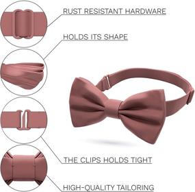 img 3 attached to 🎀 Satin Classic Pre-Tied Bow Tie: Elegant Solid Tuxedo Accessory for Adults & Children, presented by Bow Tie House