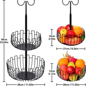 img 3 attached to 🍎 Tiered Fruit Basket: Space-Saving Countertop Storage for Fruits and Vegetables