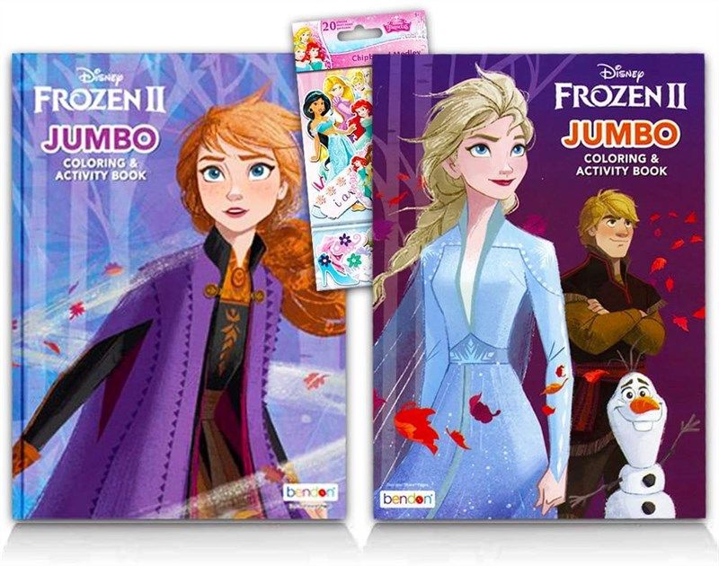 Disney Frozen Elsa and Anna Pink Coloring Book & Crayons-New