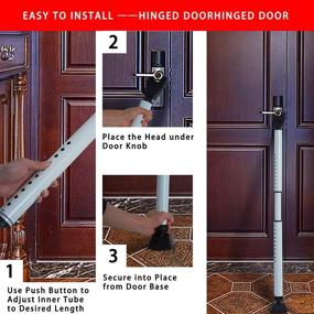 img 1 attached to 🚪 HoneSecur 2-in-1 Door Security Bar & Sliding Patio 28″ Door Stopper Security Jammer Bar: Child-Proof Adjustable Window and Doors Security Bars in White