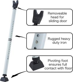 img 2 attached to 🚪 HoneSecur 2-in-1 Door Security Bar & Sliding Patio 28″ Door Stopper Security Jammer Bar: Child-Proof Adjustable Window and Doors Security Bars in White