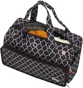 img 1 attached to 🧶 Premium NICOGENA Knitting Bag: Large Capacity Portable Yarn Storage Tote in Lantern Black – Tangle-Free Yarn Skein Storage with Mini Yarn Drum and Reinforced Grommets